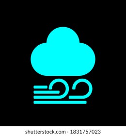 Windy weather icon. Clouds with wind sign. Forecast sign. Vector illustration.