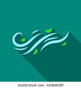 Windy weather icon in flate style isolated on white background. Weather symbol stock vector illustration.