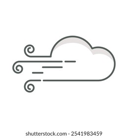 Windy weather icon linear style isolated white.