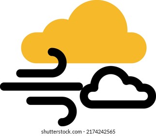 Windy weather, illustration, vector on a white background.
