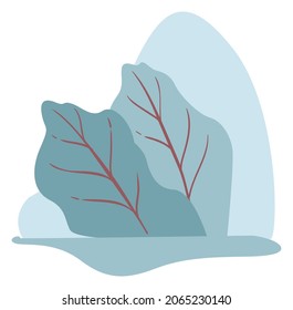 Windy weather, isolated forest or woods with bushes and plants bending and curving from wind blowing and gusts. Storm and cataclysm. Foliage and leafage, climate change. Vector in flat style