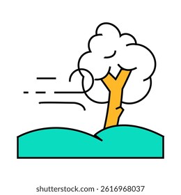 windy weather line icon vector. windy weather sign. isolated symbol illustration