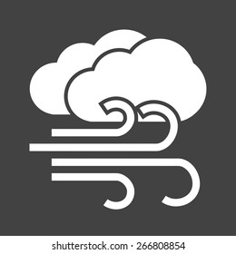 Windy, wind, breeze, cloud, sky icon vector image. Can also be used for weather, forecast, season, climate, meteorology. Suitable for web apps, mobile apps and print media.