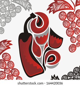 Wine abstract grape vector illustration