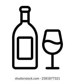 Wine Alcohol Icon for Cafe Restaurant