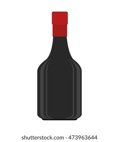 wine alcohol liquor drink bottle beverage winery vector illustration