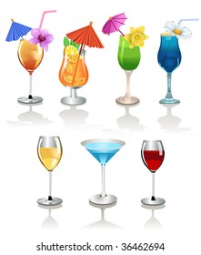 wine and alcoholic cocktails