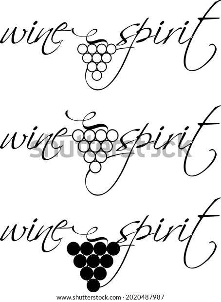 wine and alcoholic logo.\
Decorative element divider separator and text break set with grape\
brunch.\
