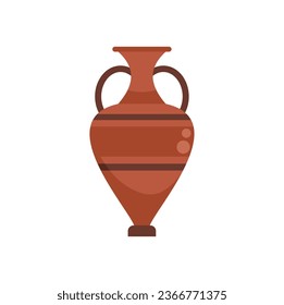 Wine amphora icon flat vector. Vase pot. Old craft isolated
