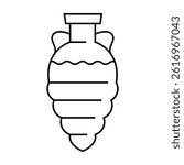 wine amphora line icon vector. wine amphora sign. isolated contour symbol black illustration