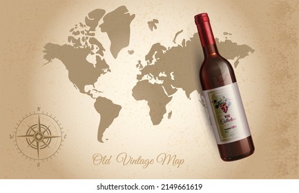 Wine background and 3d art with classic look