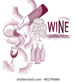 Wine background. Wine list design. The new grape harvest.