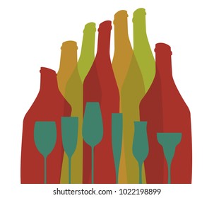 Wine background vector.Bottle of alcohol illustration.Design for wine.Glasses to alcohol.Alcohol vector background.
Template for drink card. 