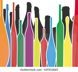Wine background vector.Bottle of alcohol illustration.Design for wine.Alcohol vector background.Template for drink card.