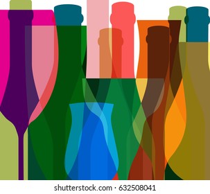 Wine background vector.Bottle of alcohol illustration.Design for wine.Glasses to alcohol.Alcohol vector background.
Template for drink card. 