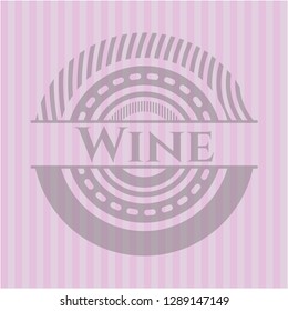 Wine badge with pink background