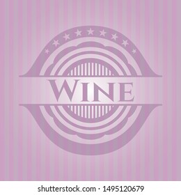 Wine badge with pink background. Vector Illustration. Detailed.