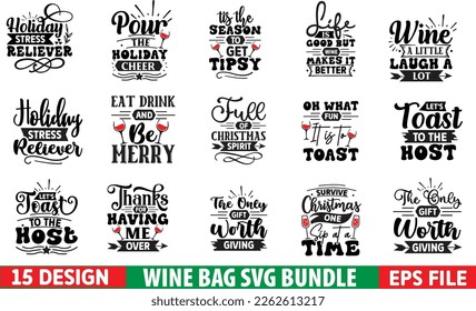 Bolsa de vinos SVG Bundle, paquete de vinos