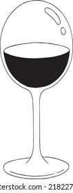   Wine in a ball glass, vector illustration