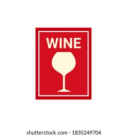 Wine banner sign on white background. Vector illustration.