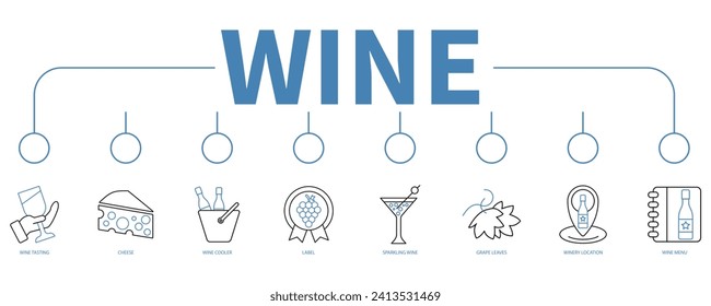 Wine banner web icon vector illustration concept