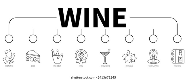 Wine banner web icon vector illustration concept