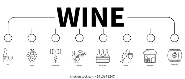 Wine banner web icon vector illustration concept