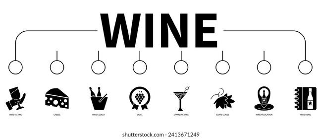 Wine banner web icon vector illustration concept