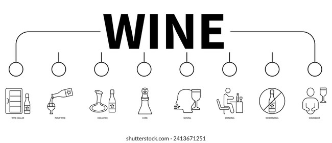 Wine banner web icon vector illustration concept