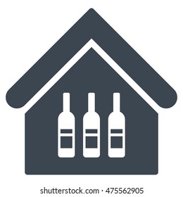 Wine Bar icon. Vector style is flat iconic symbol, smooth blue color, white background.