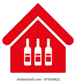 Wine Bar icon. Vector style is flat iconic symbol, red color, white background.