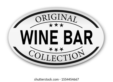 Wine bar logo design paper badge. Typography concept for vineyard and bar. Abstract wine bar sign. Vector template.