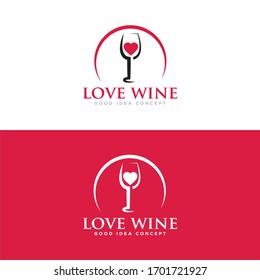 Wine and Bar Logo Design Vector