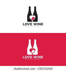 Wine and Bar Logo Design Vector