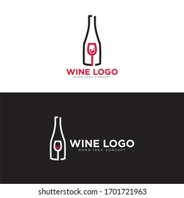 Vector de diseño de logotipos de vinos y barras