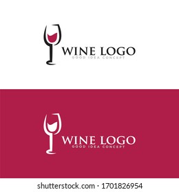 Wine and Bar Logo Design Vector