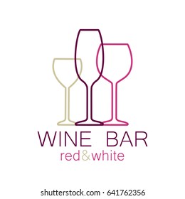 Wine bar logo template. 