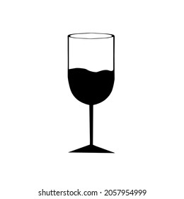 Wine bar logo template. Black wine glass
