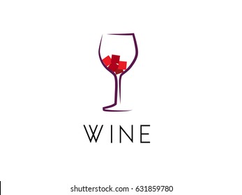 Wine Bar Logo Template Red White Stock Vector (Royalty Free) 631859780 ...