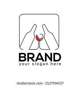 Wine Bar logo vector. Flat design. Vector Illustration on white background