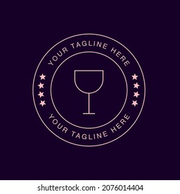 Wine and bar  luxury logo symbols vector illustration design.