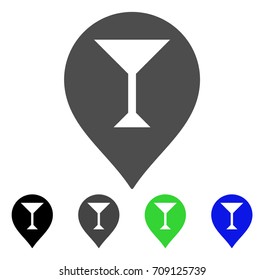 Wine Bar Marker vector icon. Style is a flat graphic symbol in black, gray, blue, green color variants. Designed for web and mobile apps.