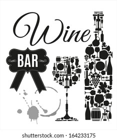 Wine bar menu card....