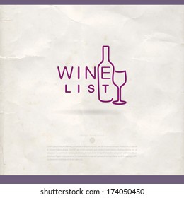 Wine bar restaurant vector template illustration