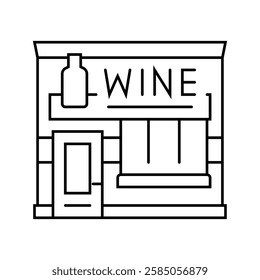 wine bar street food cafe line icon vector. wine bar street food cafe sign. isolated contour symbol black illustration