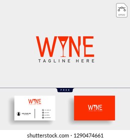 wine and bar type logo template vector illustration
