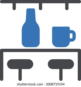 wine bar vector glyph colour icon