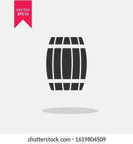 Wine barrel alcohol vector icon fermentation