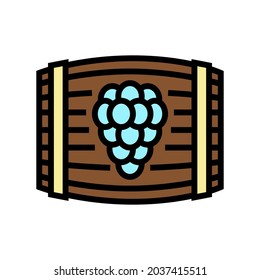 wine barrel color icon vector. wine barrel sign. isolated symbol illustration