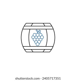 wine barrel concept line icon. Simple element illustration. wine barrel concept outline symbol design.